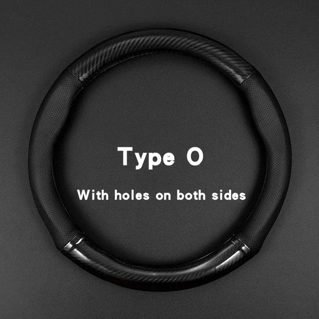 Universal Car Steering Wheel Cover Carbon Fiber Leather Three-dimensional Anti Slip, Timple And Fashionable Car Accessories