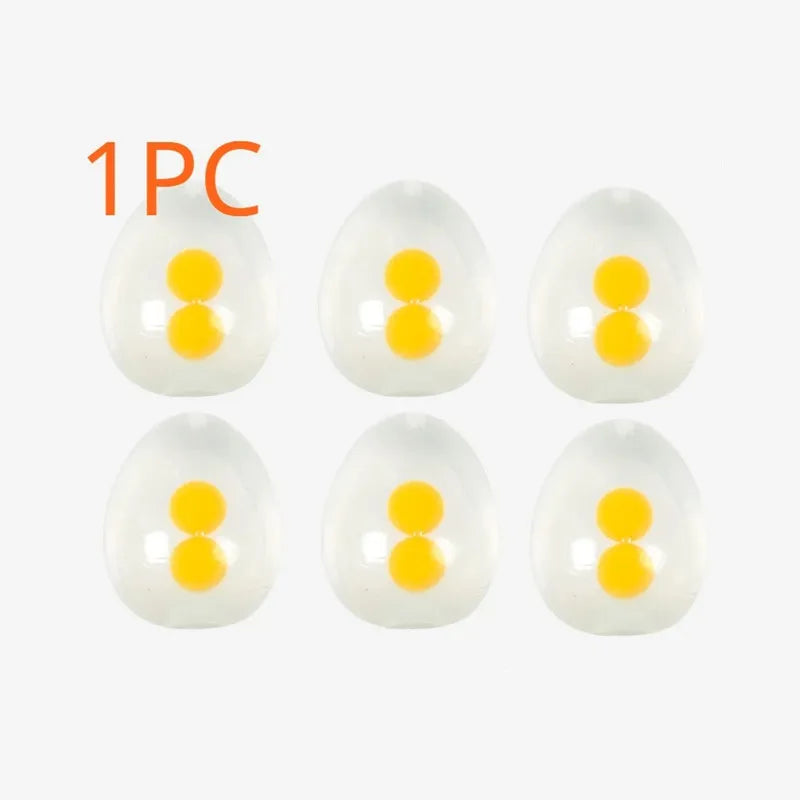 Funky Egg Squishy Ball Clear Squeeze Splat Ball Easter Basket Fillers Squishies Fun Toy Anxiety Reducer for Kids Adults