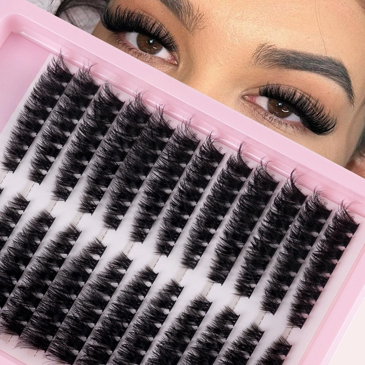 Cluster Lashes, 240pcs 40D 9-16mm Mixed Lengths, Ultra-Natural Look Thin Ultra-Soft Ultra-Light, Reusable  for Beginners