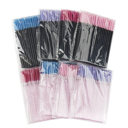 50 Pcs Eyelash Brushes Disposable Crystal Eyebrow Brush Mascara Wand Eye Lash Cosmetic  Lashes Extension Makeup Tools
