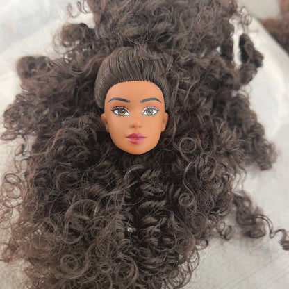 Original Doll Supermodel Star FR Heads DIY Head for 1/6 Doll Accessories Limited Special Curly haired black doll Collection gift