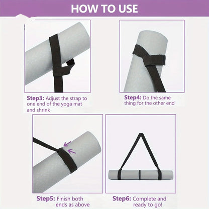 Adjustable Yoga Mat Storage Strap with Thickened Carrier - Multi-Purpose Fitness Strap Suitable for Yoga Mats, Gym Eq