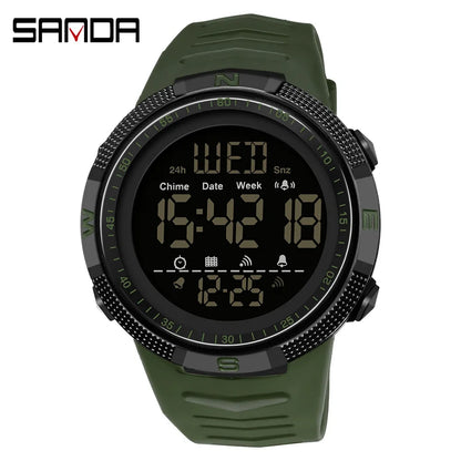 SANDA 6014 Military Sport Watch for Men Clock Digital Wristwatches Shockproof Countdown Waterproof Bracelet Relojes Para Hombre
