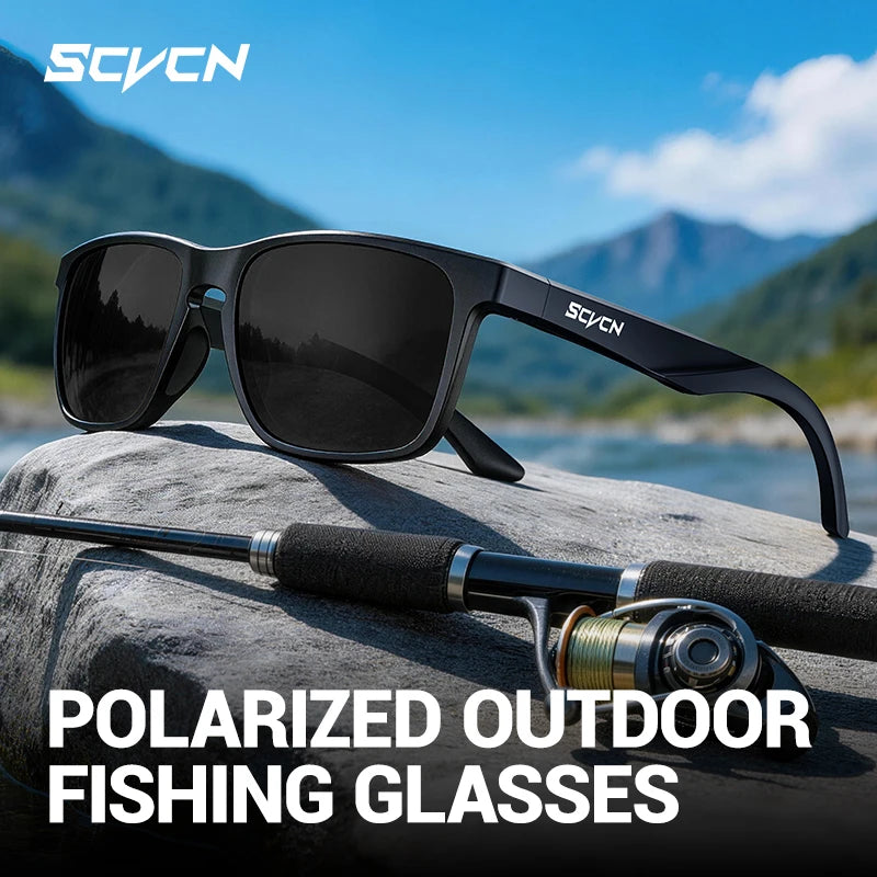 Scvcn Polarized Fishing Glasses UV400 Protect Eyes from Sunlight Anti-glare Lenses Professional Outdoor Driving Sunglasses