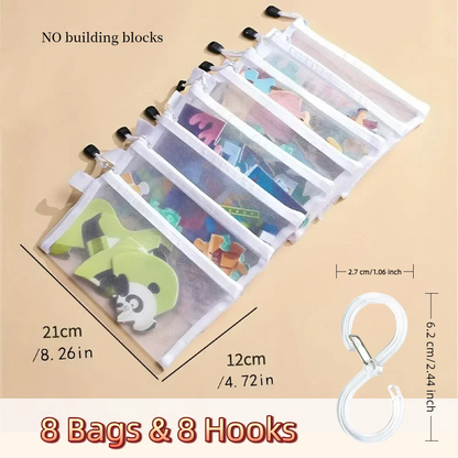 8pcs Zipper Mesh Bags, 3 Sizes, Zipper Mesh Bags, Waterproof Clear Travel Bags, Office Supplies Document Bags With Zipper