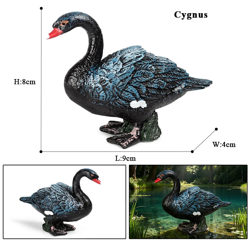 Oenux Poultry Model Simulation Goose Swan Gaggle Duck Flock Action Figures Farm Animals Figurine Miniature Education Kids Toy