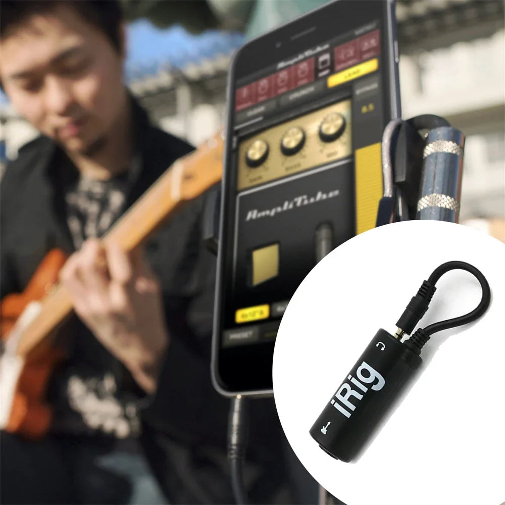 1 pc IRIG guitar interface converter 3.5mm audio cable with low background noise, high fidelity frosted anti scratch feature