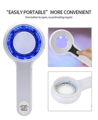 NEW Woods Lamp Skin Analyzer Portable Facial Salon Beauty Analyzer UV Lamp Wood Dermatology for Analyzing Testing Examination