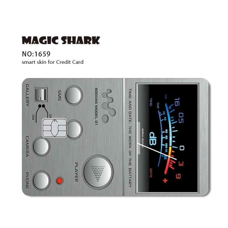 2025 New Magic Shark Anime Money Charge 404 Error ID Game Machine Film Skin Sticker for Debit Bank Credit Card