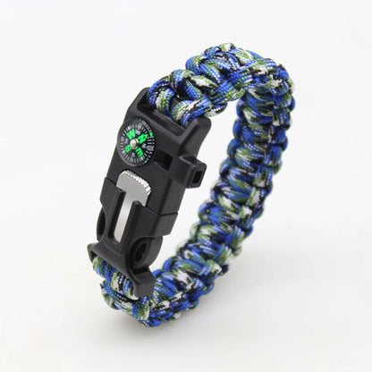 Five In One Compass Bracelet With Flint Seven Core Paracord Bracelet Inginiter Outdoor Survival Hiking Camping Tools