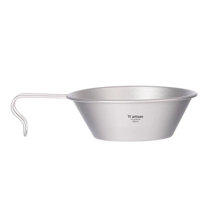 Tiartisan 260ml Titanium Camping Sierra Bowl With Fixed Handle Outdoor Picnic Ultralight Portable Salad Meal Bowl Food Container