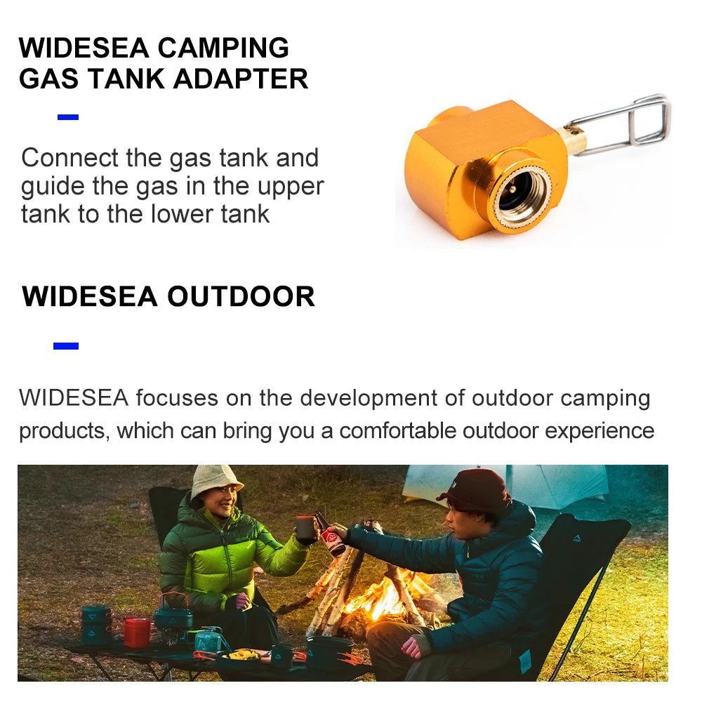 Widesea Camping Stove Propane Refill Adapter Gas Burner Gas Filling Butane Cylinder Tank LPG Saver Camping Equipment