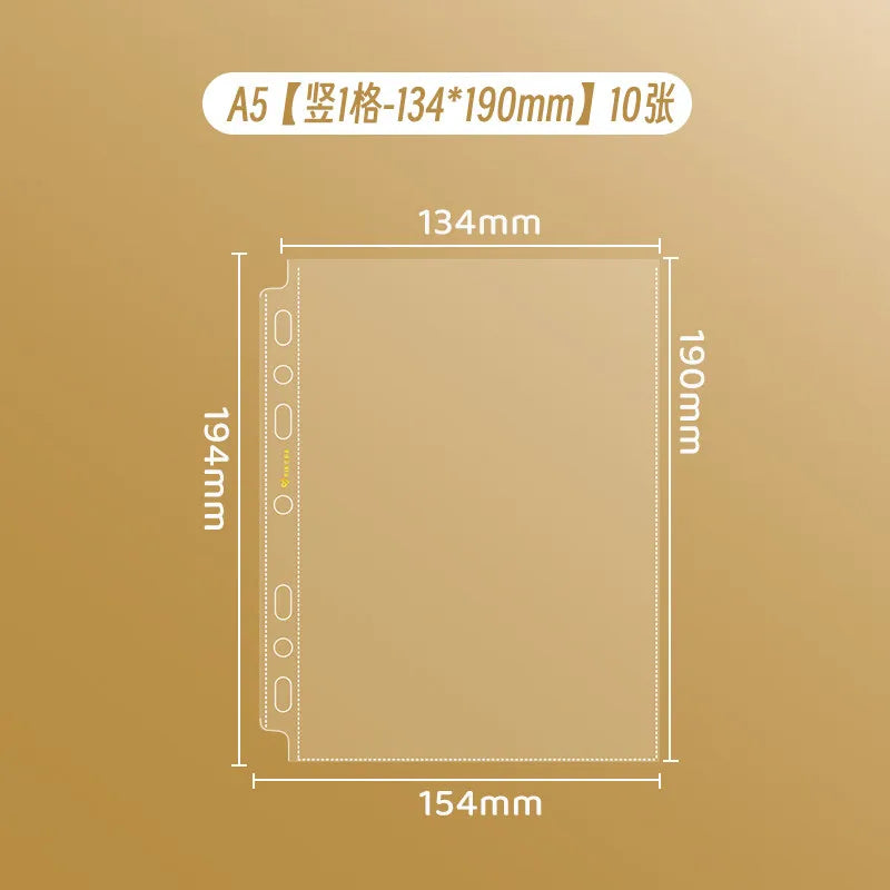 SINGBA 10pcs Clear Sheets Sleeve Acid free-No CPP loose-leaf Pages for A5/A4 Binder 4/ 9grid Pocket 3inch Photocard Protector