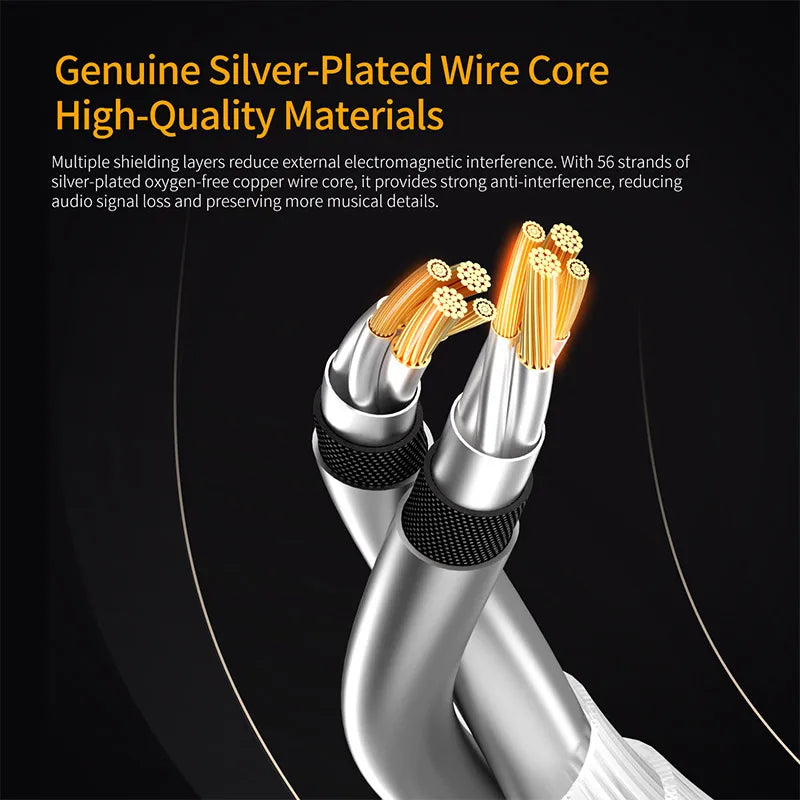 KZ Earphones Cable OFC Silver Plated Upgrade Cable Wire Type-c 2PIN Cables Microphone Optional