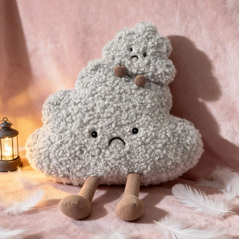 16cm Soft Sad Clouds Plush Toys Kawaii Gray Clouds Throw Pillow Cute Dark Clouds Dolls Toys for Kids Birthday Christmas Gifts