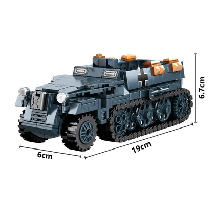 World War 2 WW2 Army Military Soldiers Armor Halftrack Main Station Tank Building Blocks Bricks Model DIY Assembly Toys For Kids