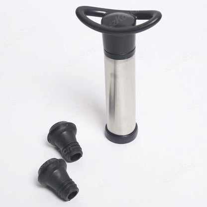 Wine Stopper With Vacuum Pump Bar Accessories Air Lock Aerator Rubber Black Bottle Stopper Keep Wine Fresh Saver Sealing