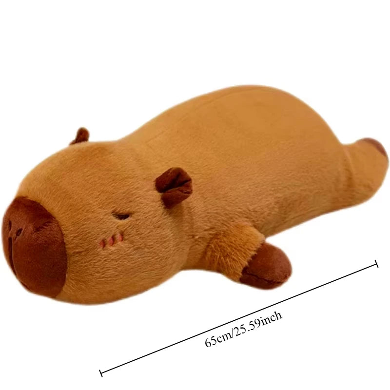 Kawaii Capybara Plush Toy Stuffed Capibara Fluffy Doll Long Sleep Soft Pillow Sofa Cushion Nap Sleeping Toys for School  Xmas
