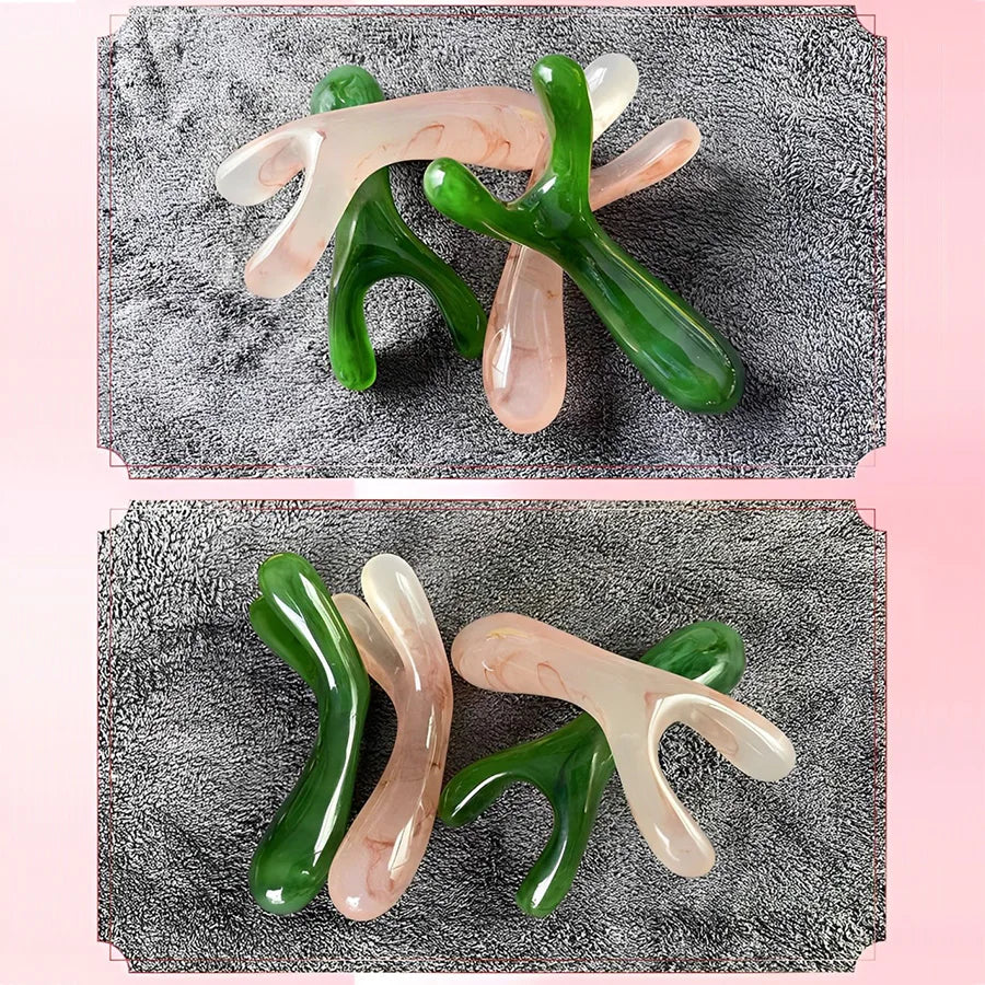 Resin Face Lifting Scraping Massage Nose Lifting Massage Y-shape Fork Guasha Massage Reduce Puffiness Trigger Point Nose Massage