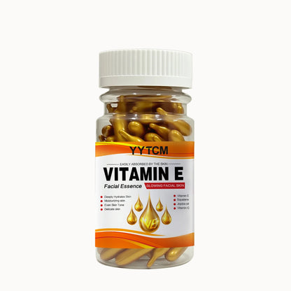 Vitamin E Deep Moisturizing Capsule Essence, Hydrates and Smooths Skin, Contains Plant-Based Squalane, Vitamin C, Deep Hydration and Brightening Skin Essence (0.4Gx30 Capsules)/Bag-1 Bag