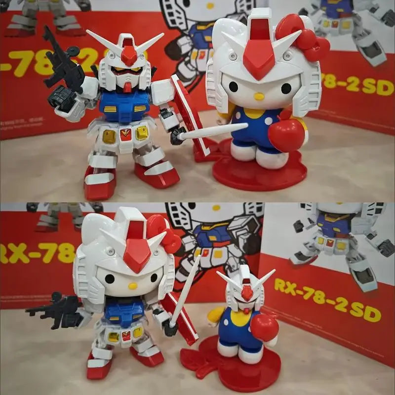 In Stock Hello Kitty 1/144 Scale Cute Cat Collection Assembly Model Kit Action Figure Collectible Toy For Decoration