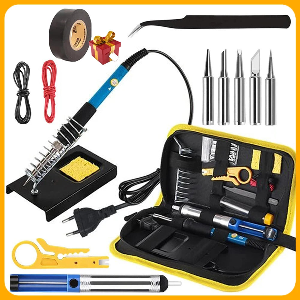 2026 Soldering Iron Kit Welding Tools (908-06: With Multimeter ; 908-02: without) Soldering Kit with LCD Digital Multimeter 60W