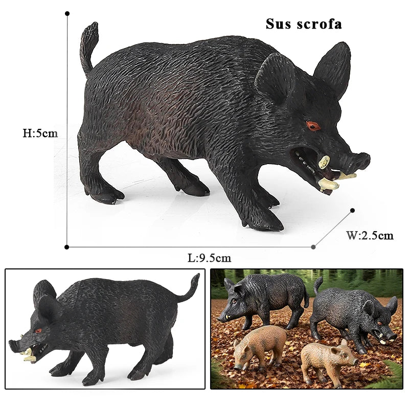 Oenux Wild boar Tapirus Indicus Porcupine Animals Simulation Model Action Figures Figurine Educational Collection Kids Toy Gift