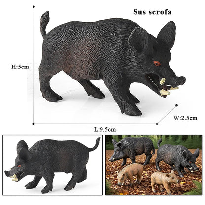 Oenux Wild boar Tapirus Indicus Porcupine Animals Simulation Model Action Figures Figurine Educational Collection Kids Toy Gift