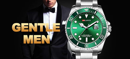 Business Stainless Steel Watch 40mm Classic Red Blue Circle Diving Series Magnifying Glass Calendar Quartz Watches montre homme