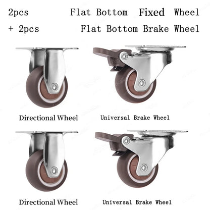 4PCS Furniture Wheels 1~2inch Caster Heavy Universal Mute Wheel 360° Swivel Rubber Roller for Trolley Chair Office Desk Chair