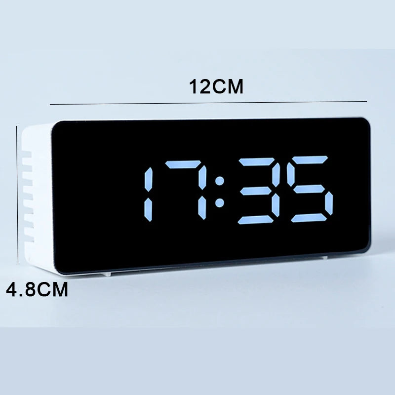 Digital Alarm Clock LED Electronic Desktop Clock with Temperature for Bedroom Home Office Teens Kids