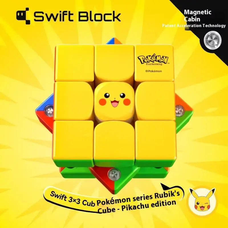 Gan Pok é Mon Joint Third Order Magnetic Competition Special Children'S Puzzle Toy Gift Pikachu Johnny Turtle Birthday Gifts