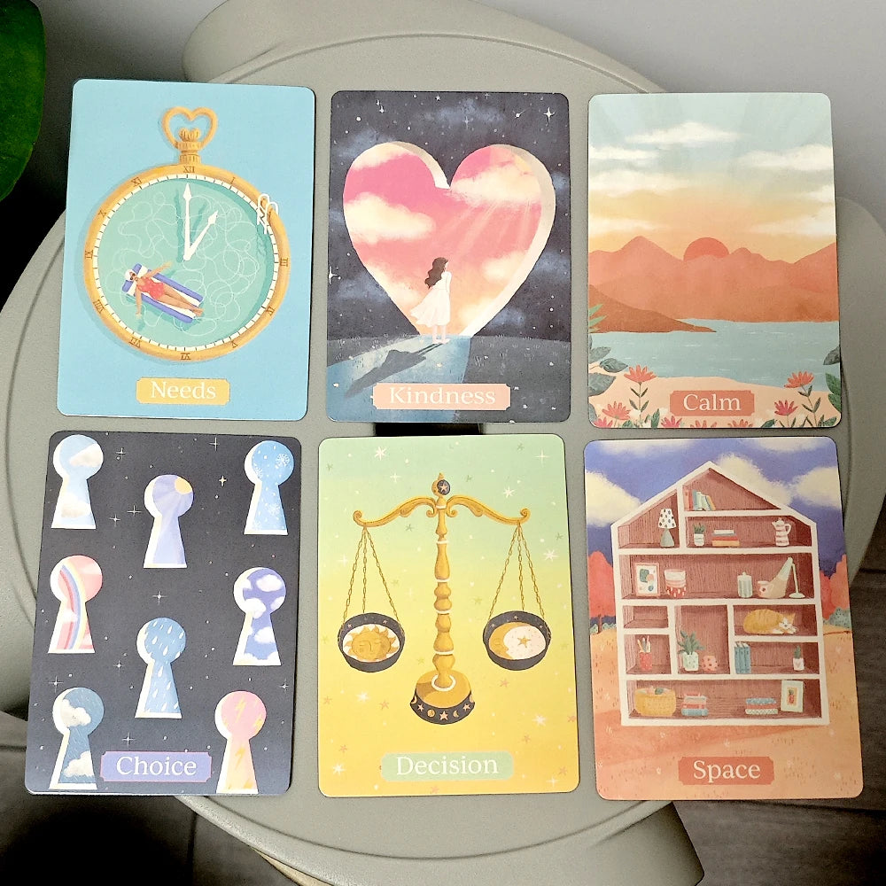 52 Pcs Joyful and Whimsical Illustrated Cards 10.4*7.3cm Self-care Wisdom Card Deck