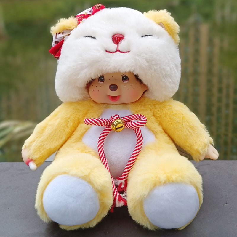 2023 New 20cm Kawaii Cartoon Animation Doll MONCHICHI Children's Birthday Gift Christmas Gift Wedding Supplies Doll
