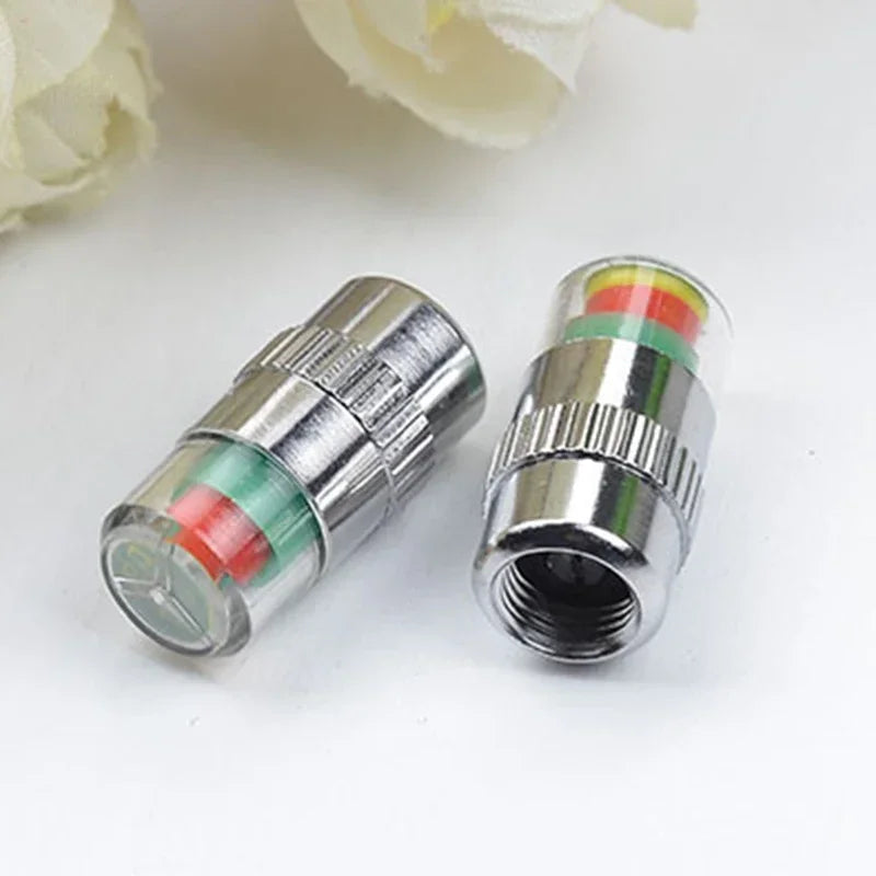 NEW 4pcs Car Tire Pressure Indicator Gauge Alert Monitoring Valve Cap Sensor External Detection