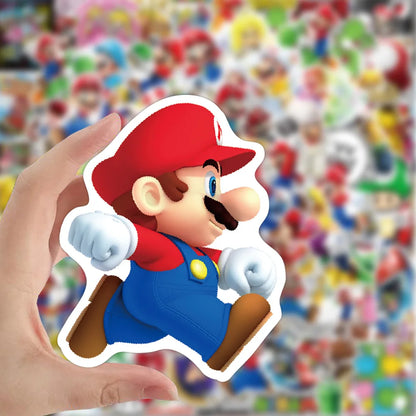 100pcs Super Mario Bros Stickers Luigi Yoshi Scrapbook Guitar Laptop Skateboard Waterproof Sticker Game Stickers Kids Gift Toy