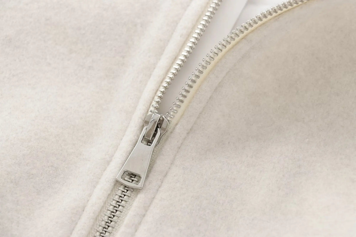 MUJER Fleece Bomber Jackets for Women Soft Zipper Woman's Sports Jacket Casual Cropped Jacket Women Long Sleeve Coats Outerwears