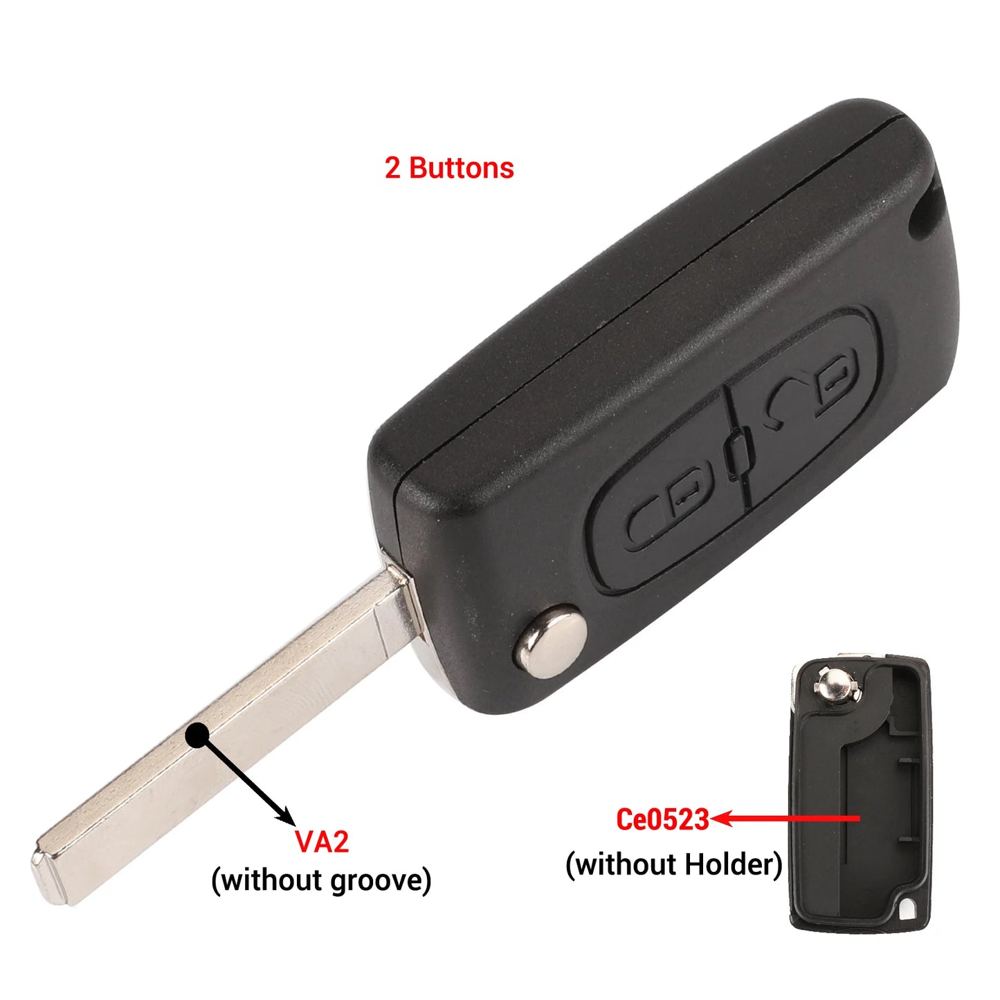 jingyuqin 2/3 Buttons for Peugeot 207 307 308 407 607 807 For Citroen C2 C3 C4 C5 C6 Auto Remote key Case Va2/Hu83 CE0523 CE0536