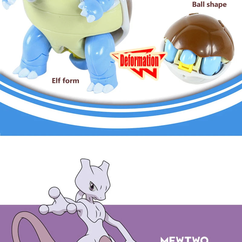18 Styles Pokemon Anime Deformation Figures Pikachu Eevee Mewtwo Greninja Pokeball Figure Pet Action Model Toys Kids Gifts Toys
