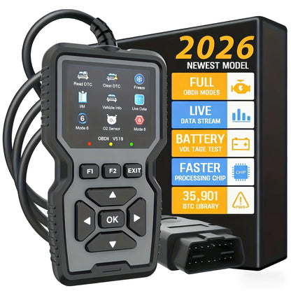 V519 Professional Obd2 Scanner - Usb-Powered Automotive Diagnostic Tool with Real-Time Data Stream, Full-Featured Obd Ii Testing (I/M Ready, Bod2/Eobd), Clears Engine Fault Lights, Reads/Erases Codes for Most Vehicles, Automo