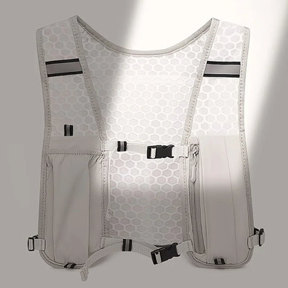 Biking Running Storage Vest Backpack Lightweight Running Vest Reflective Hydration Water Chest Pack Phone Storage Pocket