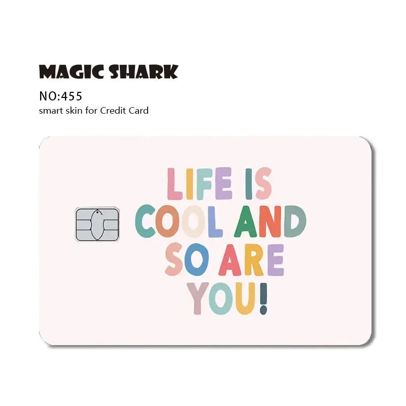 Magic Shark Kawaii Anime Tape Pig Dreamy Sticker Film Skin Cover for Debit Credit Bank Card Small Large Chip