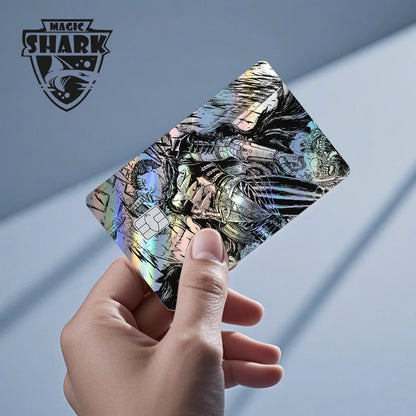Maigc Shark Gold Dollar Money Cartoon Meme Reflective Sticker Film Cover for Debit Bank Credit Card Small Large Chip