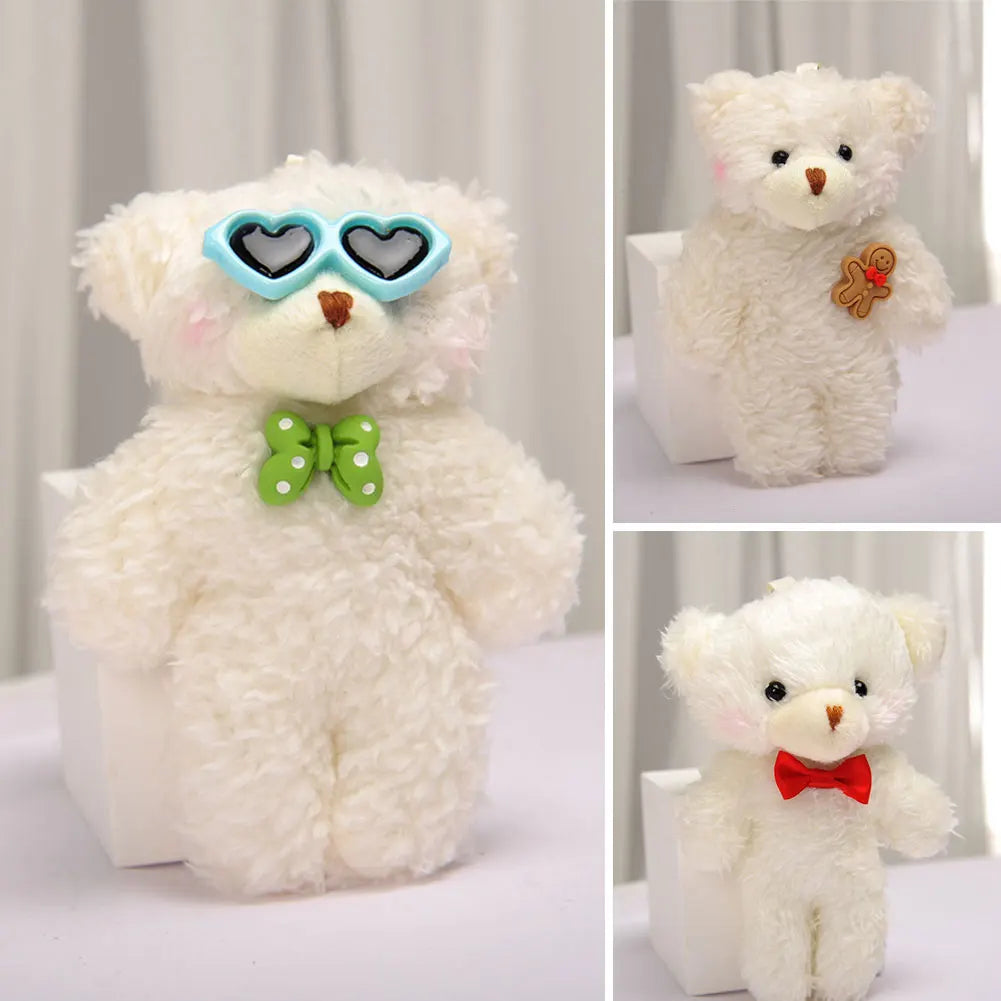 12cm Cute Bear Plush Keyring Pendant Soft Stuffed Plush Keychain Toy Backpack Pendant Birthday Gifts for Children