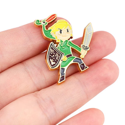 Link Enamel Pins Anime Games Lapel Pin Brooches for Backpack Collection Manga Badges Jewelry Accessories
