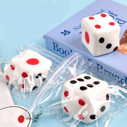 2.56" Squishies Dice Kawaii Soft Slow Rising Large 6-Sided Dice with Dots Stress Relief Kids Toys Collection Decorative Props