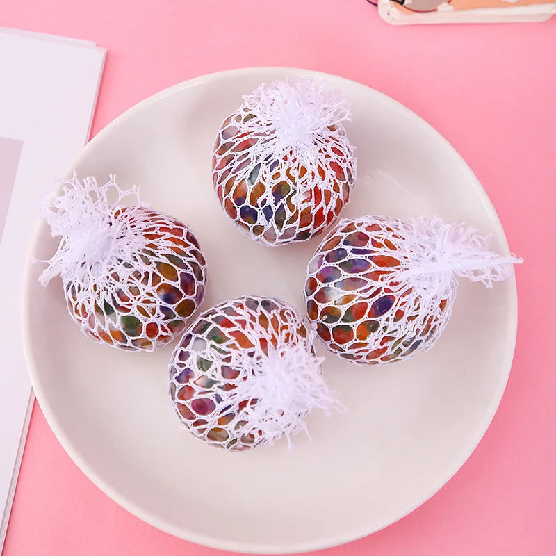6cm Kids Exotic Pinch The Rainbow Bead Pressure Reducing Ball Vent Ball Decompression Toy TPR Pinch Le Grape Ball Adult Toys