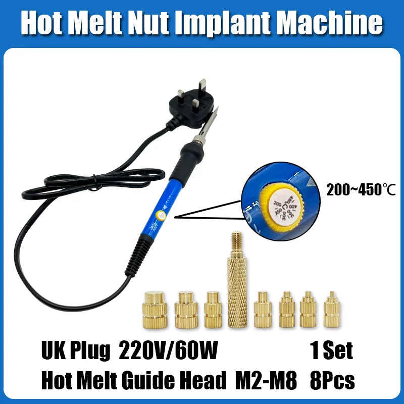 Heat Set Thread Brass Insert Nut and Bolt M2 M3 M4 Soldering Iron Tip Copper Insertion Nut Machine Screw Kit Inserts 3d Printer