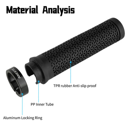 ANERTE Rubber Bicycle Grips 22mm Purple Brown Orange Black Ergonomic MTB Handlebar Grips for Dirt Pit BMX Mountain Bike Grips