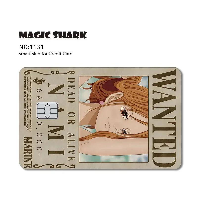 Magic Shark Wanted Anime 3M PVC Matte No Fade Skin Cover Sticker for Metro Debit Credit Card